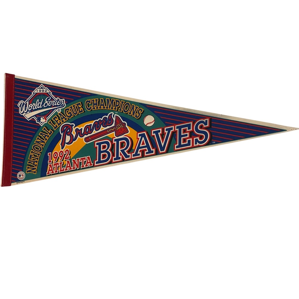 Vintage 1992 Atlanta Braves National League Champions World Series Pennant MLB